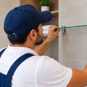 Glass shelf installation