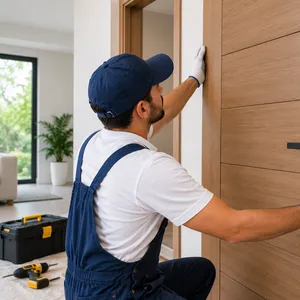 Wooden door installation