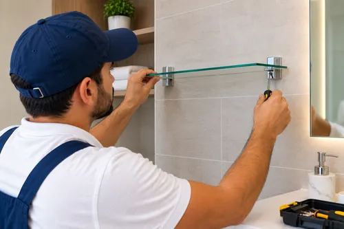 Glass shelf installation